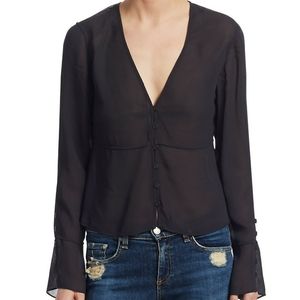 NWT Rag & Bone button front chiffon top mccormik
